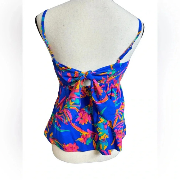 J. Crew tie-back strappy top in brilliant blue fuchsia size 0 nwt - Picture 4 of 7